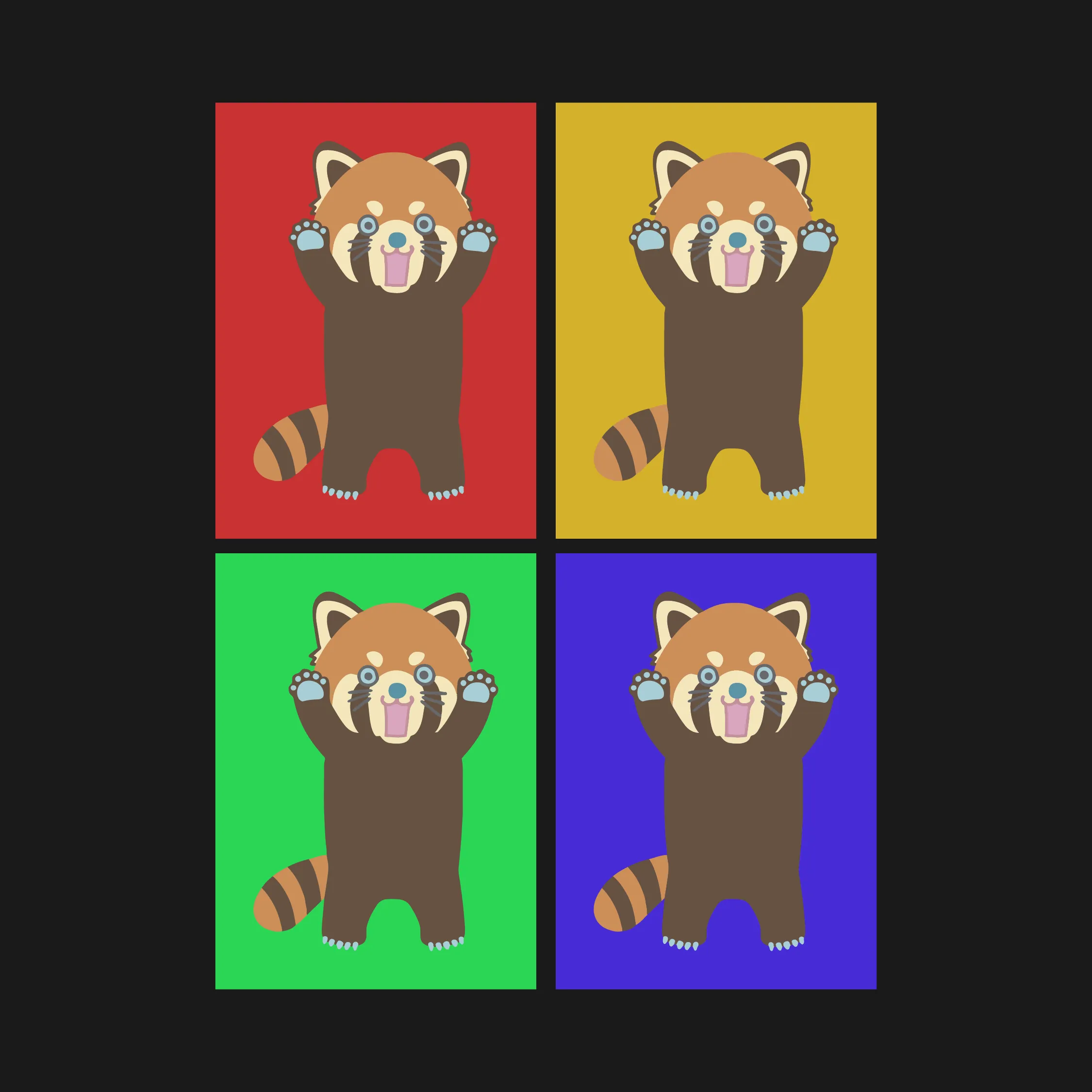 動物イラスト(レッサーパンダ)②